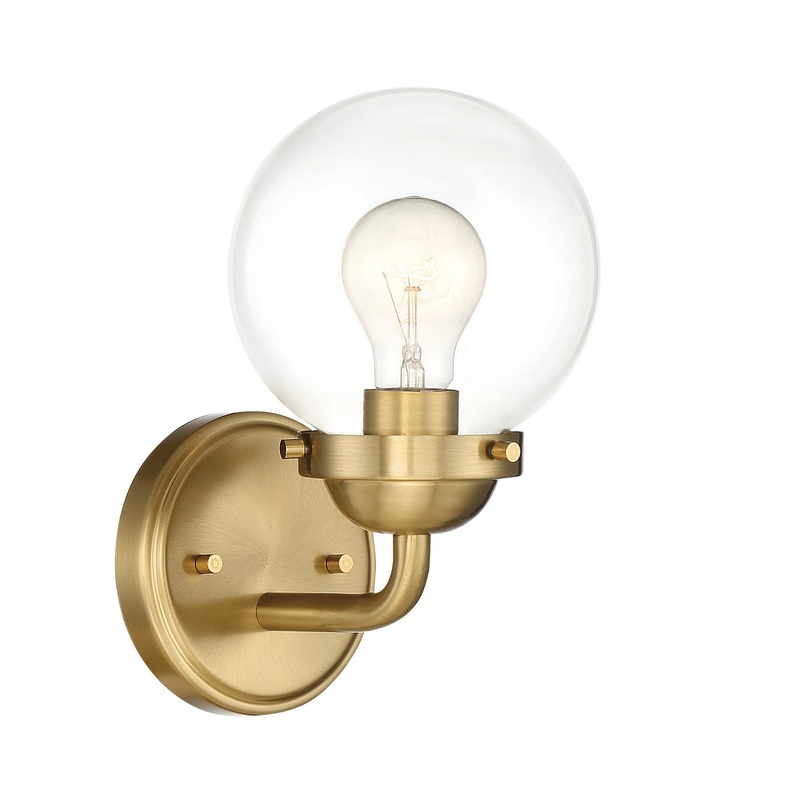 Knoll One Light Wall Sconce in Brushed Gold