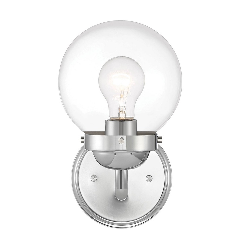 Knoll One Light Wall Sconce in Chrome