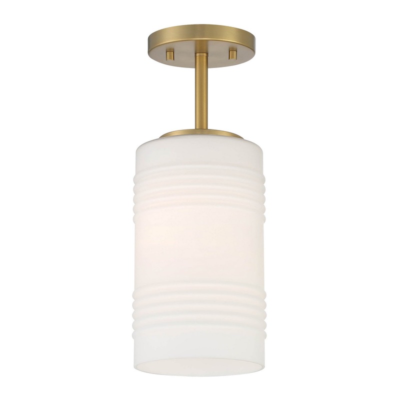 Leavenworth One Light Semi Flush Convertible in Brushed Gold