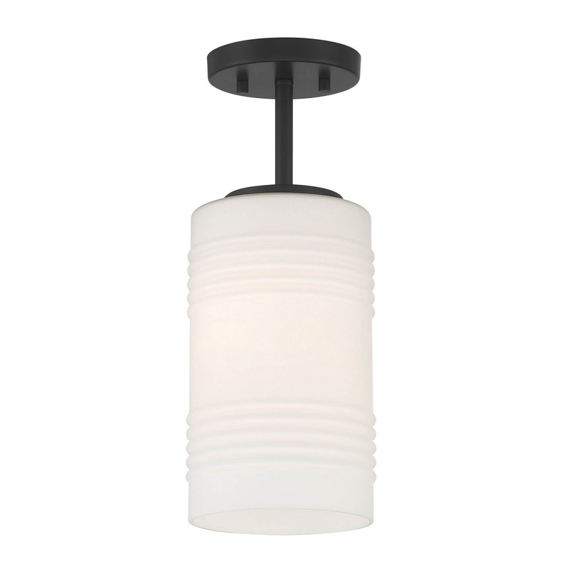 Leavenworth One Light Semi Flush Convertible in Matte Black