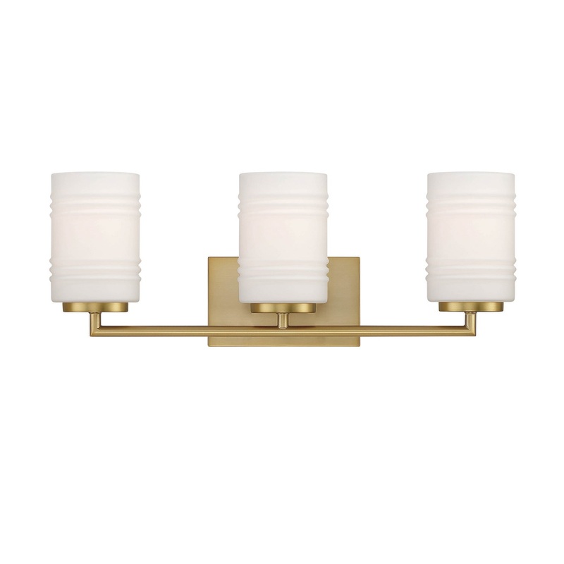 Leavenworth Three Light Vanity in Brushed Gold