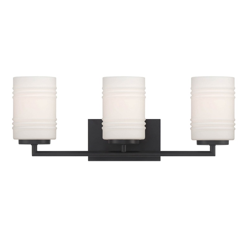 Leavenworth Three Light Vanity in Matte Black