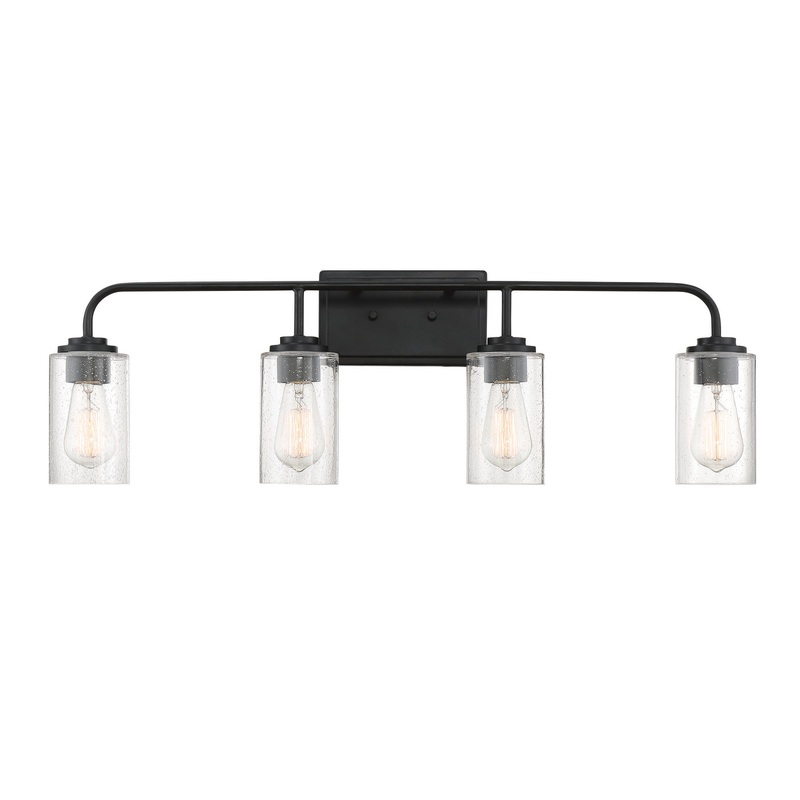 Logan Four Light Bath Bar in Matte Black