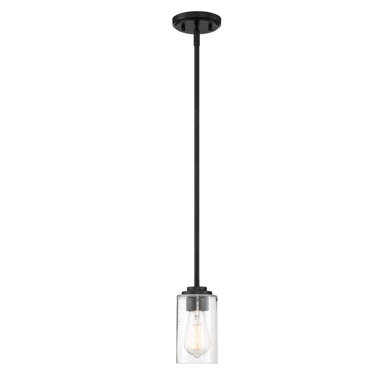 Logan One Light Mini Pendant in Matte Black