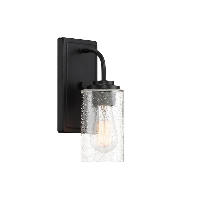 Logan One Light Wall Sconce in Matte Black