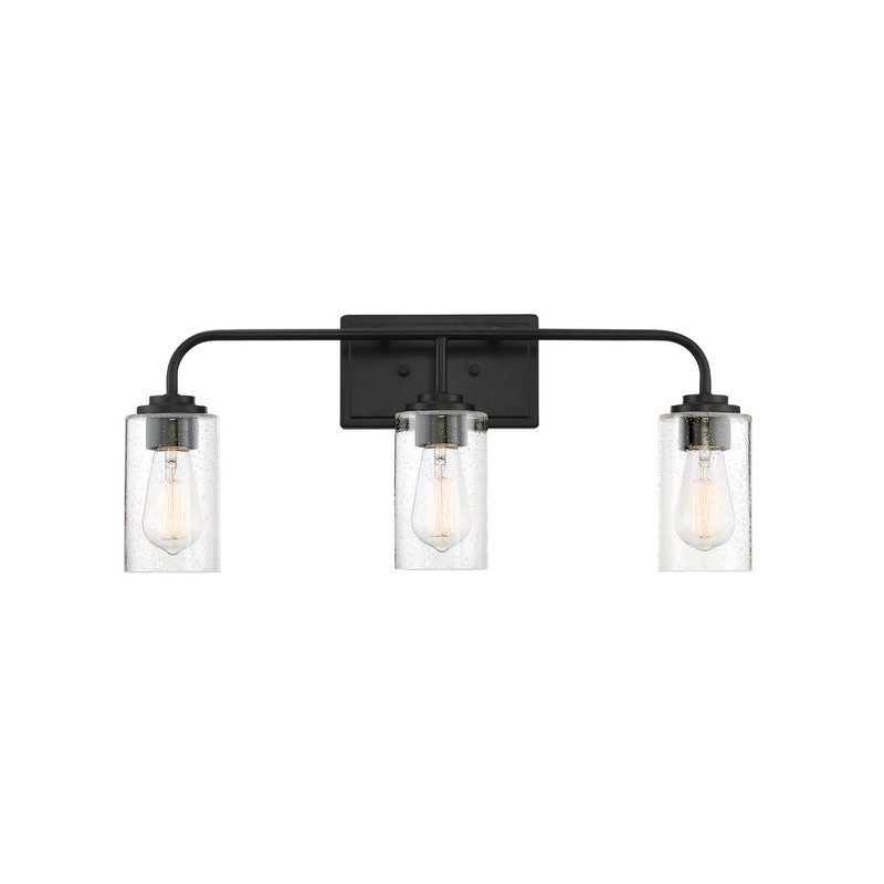 Logan Three Light Bath Bar in Matte Black