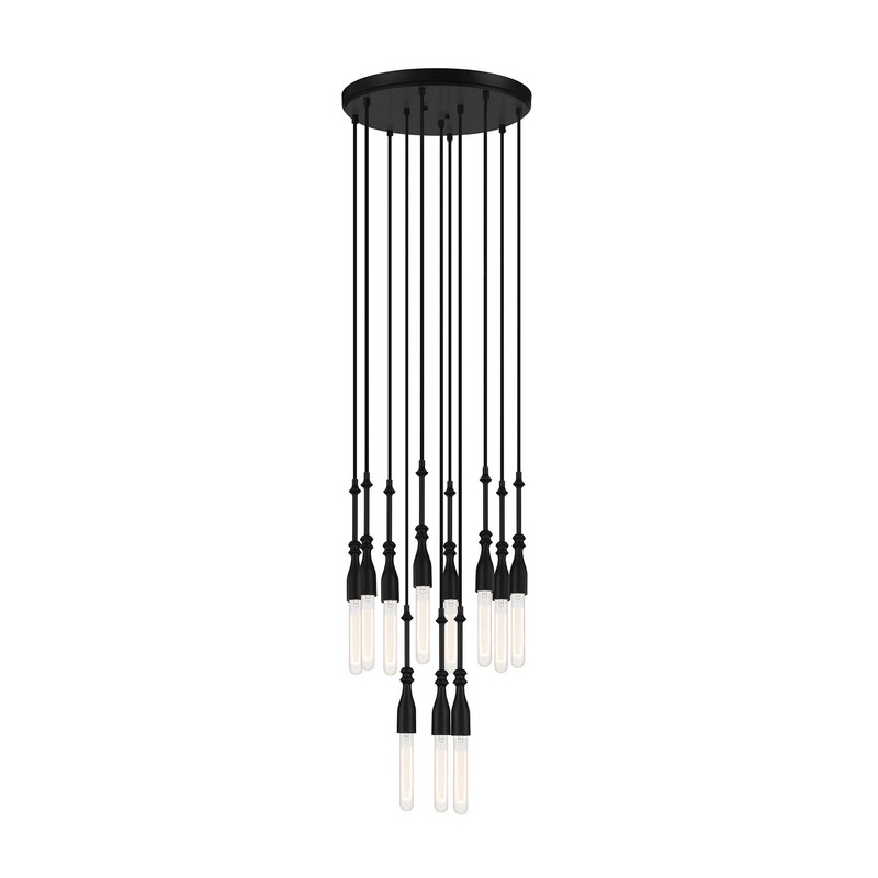 Louise 11 Light Chandelier in Matte Black
