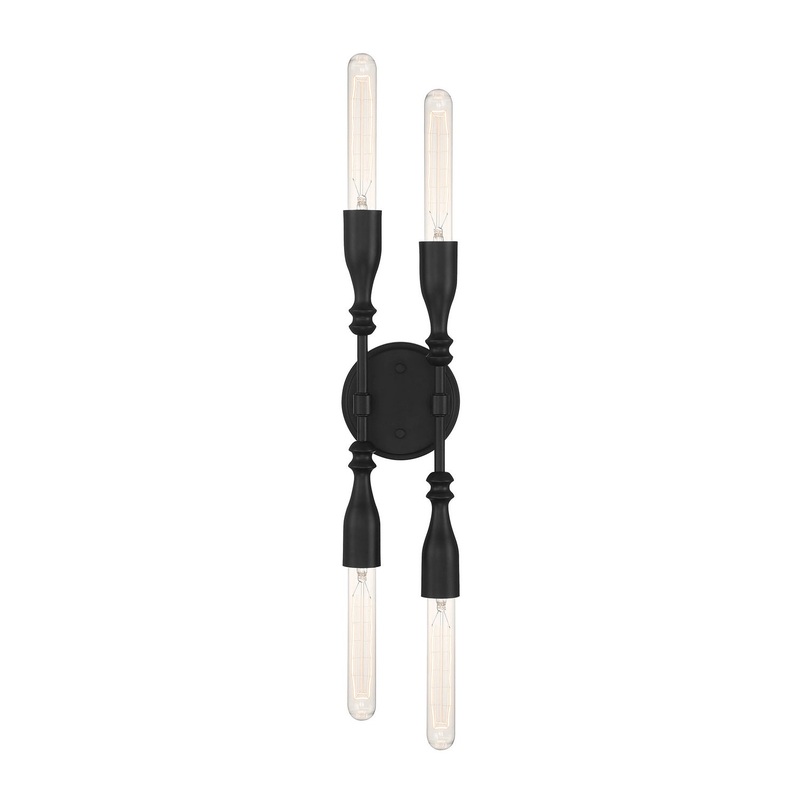 Louise Four Light Vanity in Matte Black