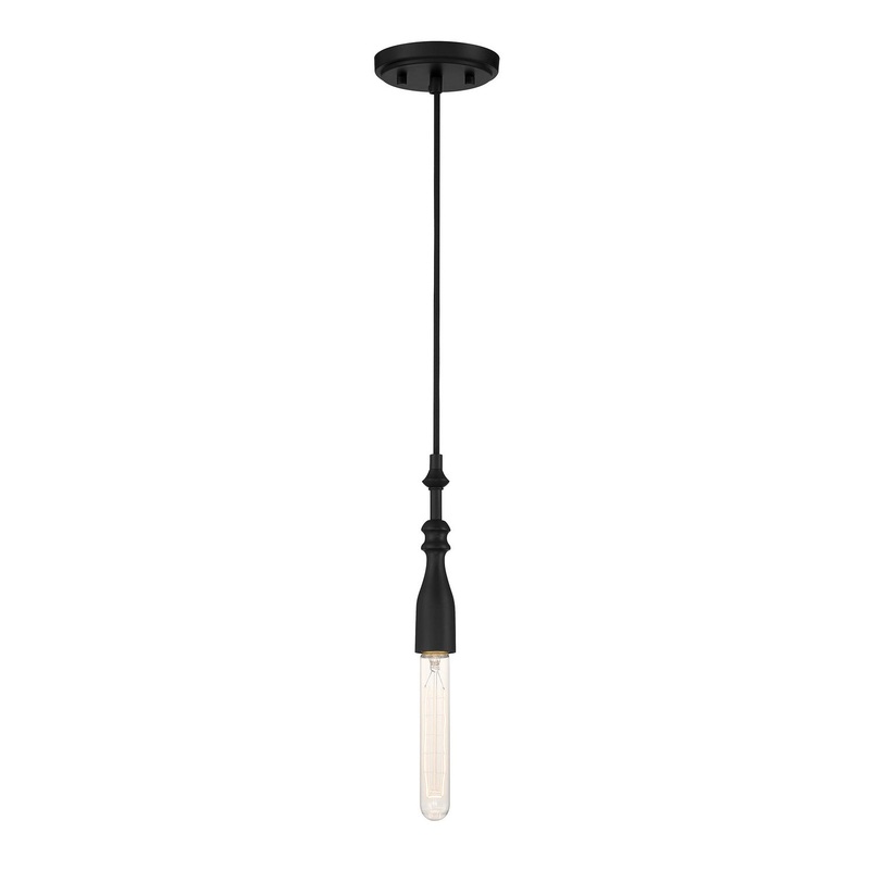 Louise One Light Pendant in Matte Black