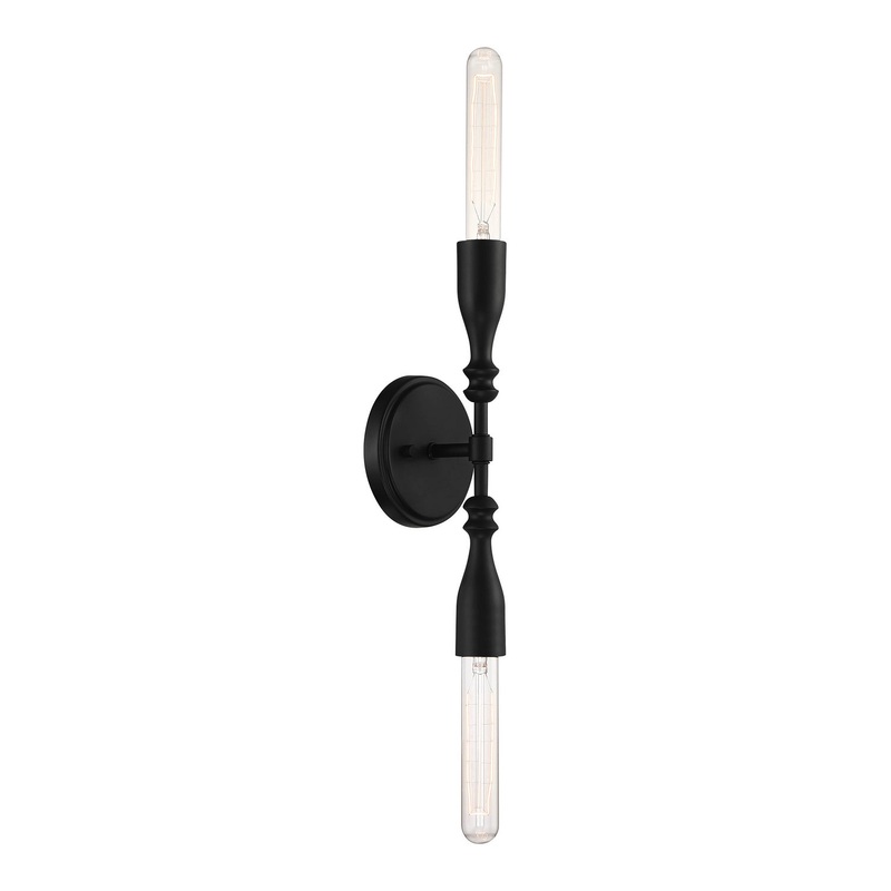 Louise Two Light Wall Sconce in Matte Black