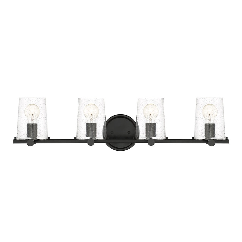 Matteson Four Light Bath Bar in Matte Black