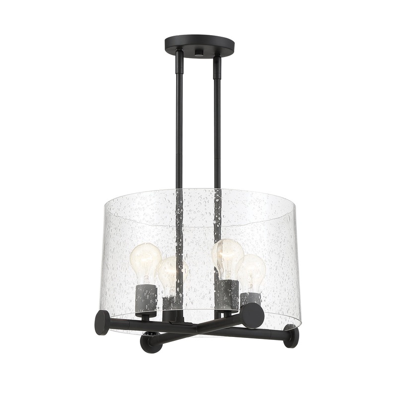Matteson Four Light Pendant in Matte Black