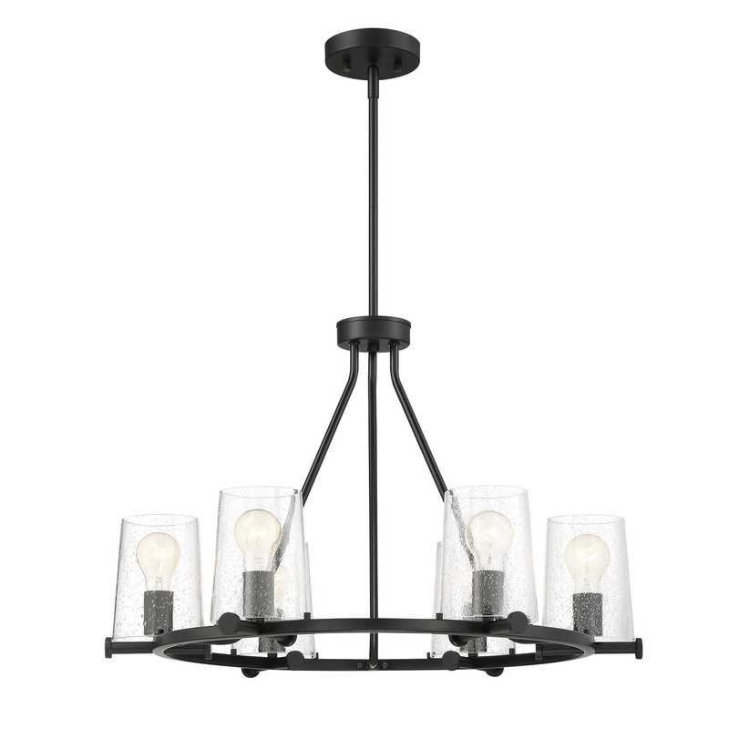 Matteson Six Light Chandelier in Matte Black