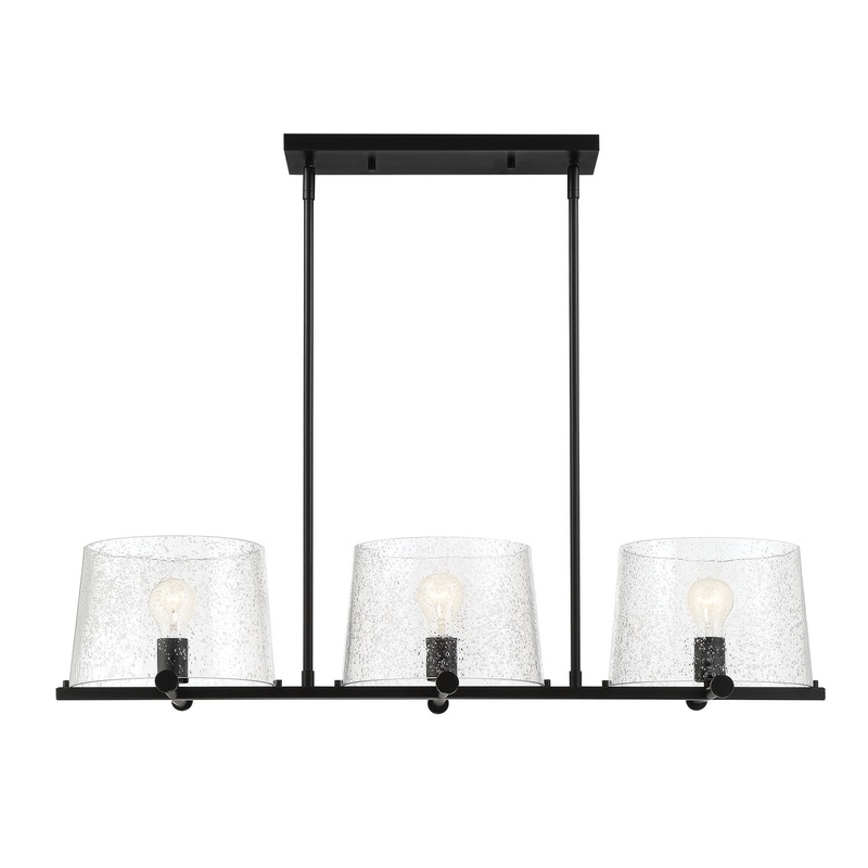 Matteson Three Light Island Pendant in Matte Black