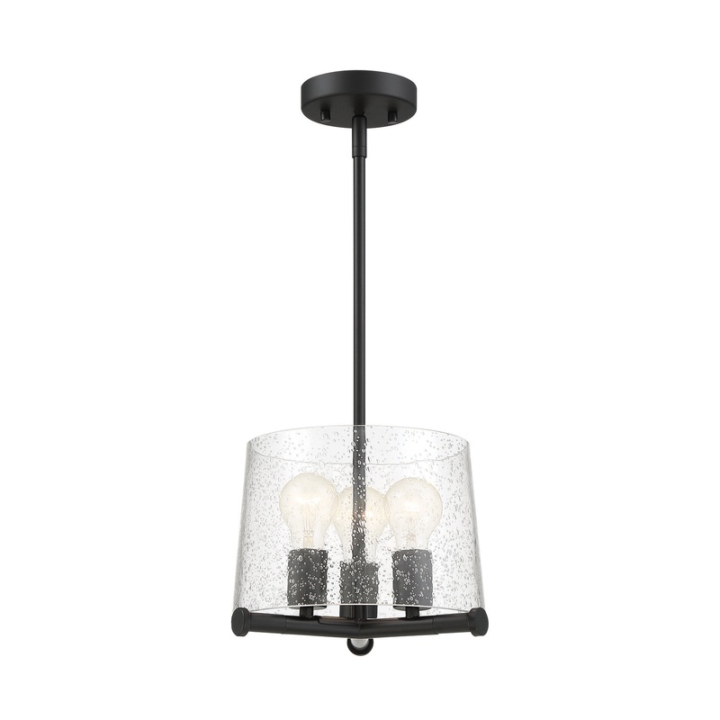 Matteson Three Light Pendant in Matte Black