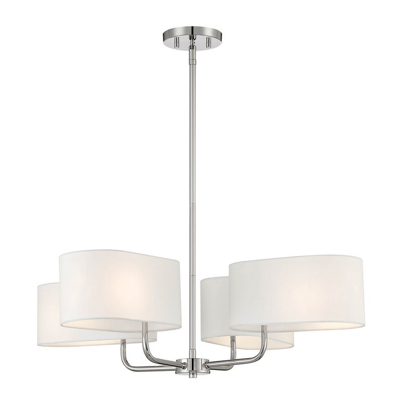 Midtown Four Light Chandelier in Polished Nickel