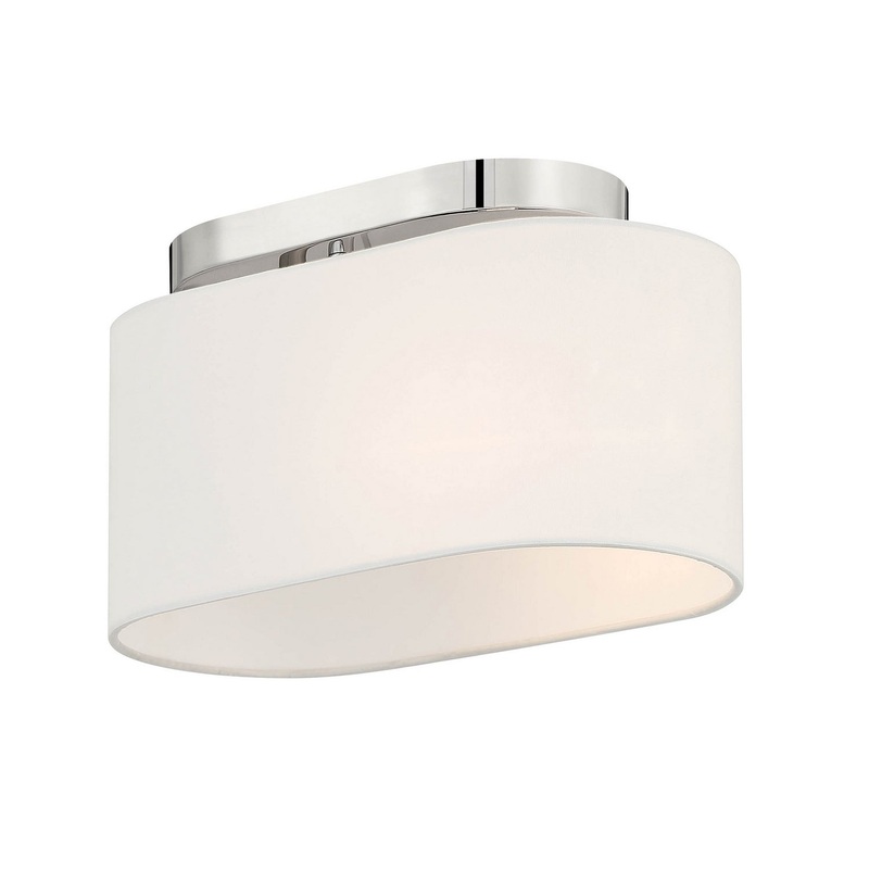 Midtown One Light Semi Flush Mount in Polished Nickel
