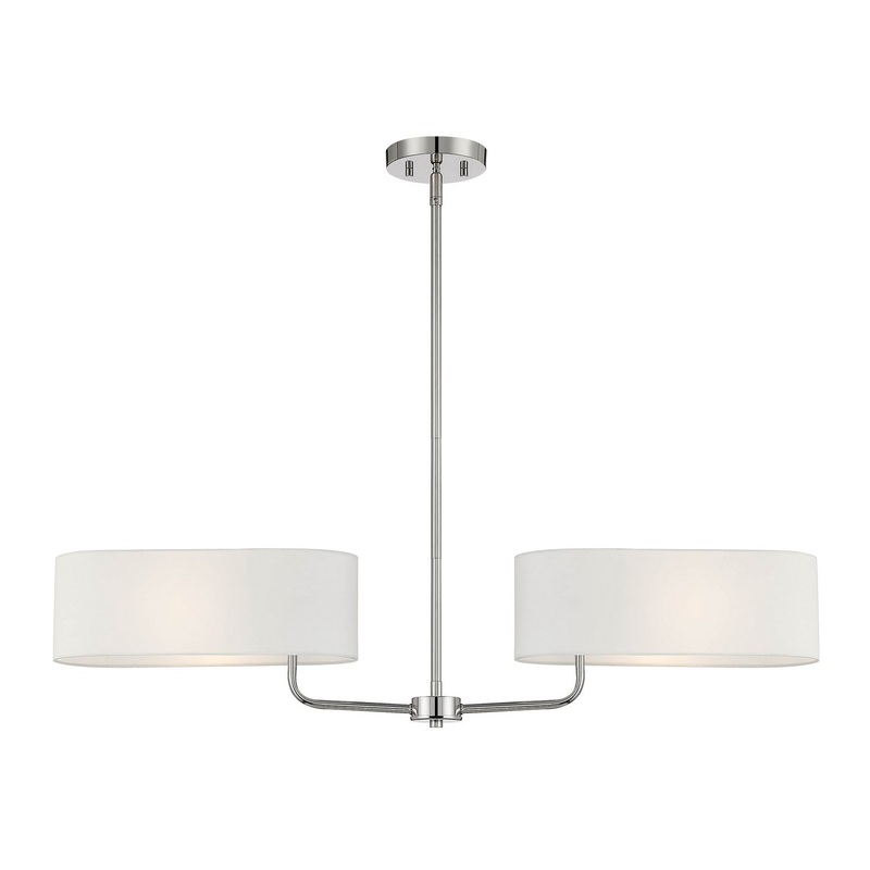 Midtown Two Light Island Pendant in Polished Nickel