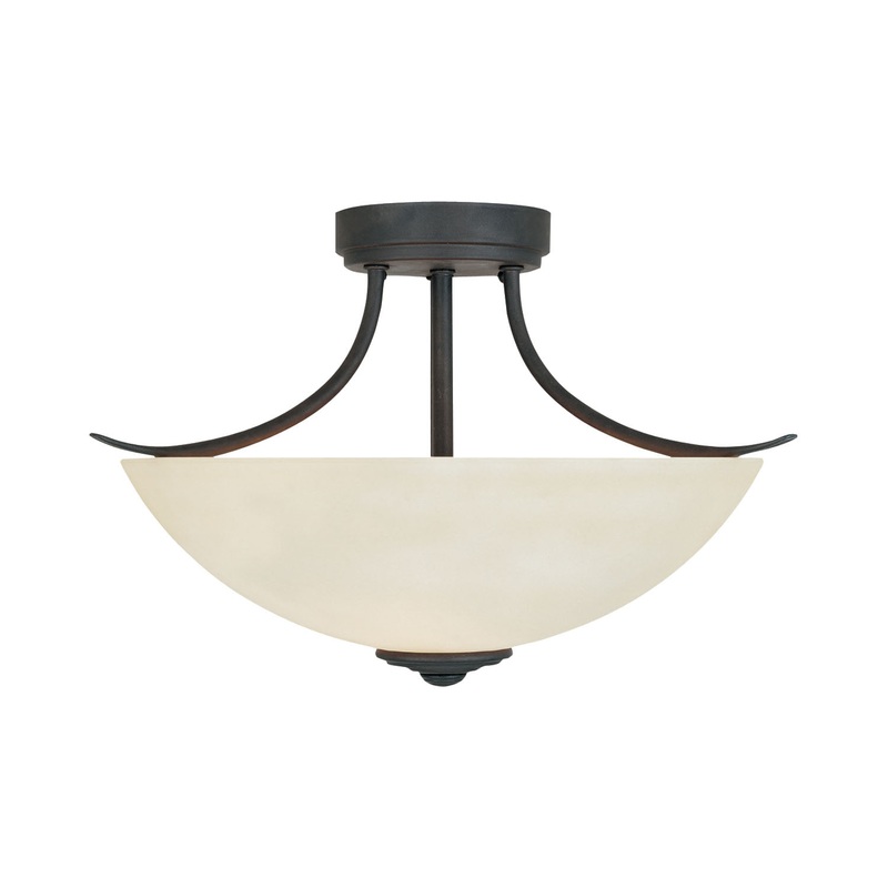Montego Two Light Semi-Flush Mount in Oil Rubbed Bronze