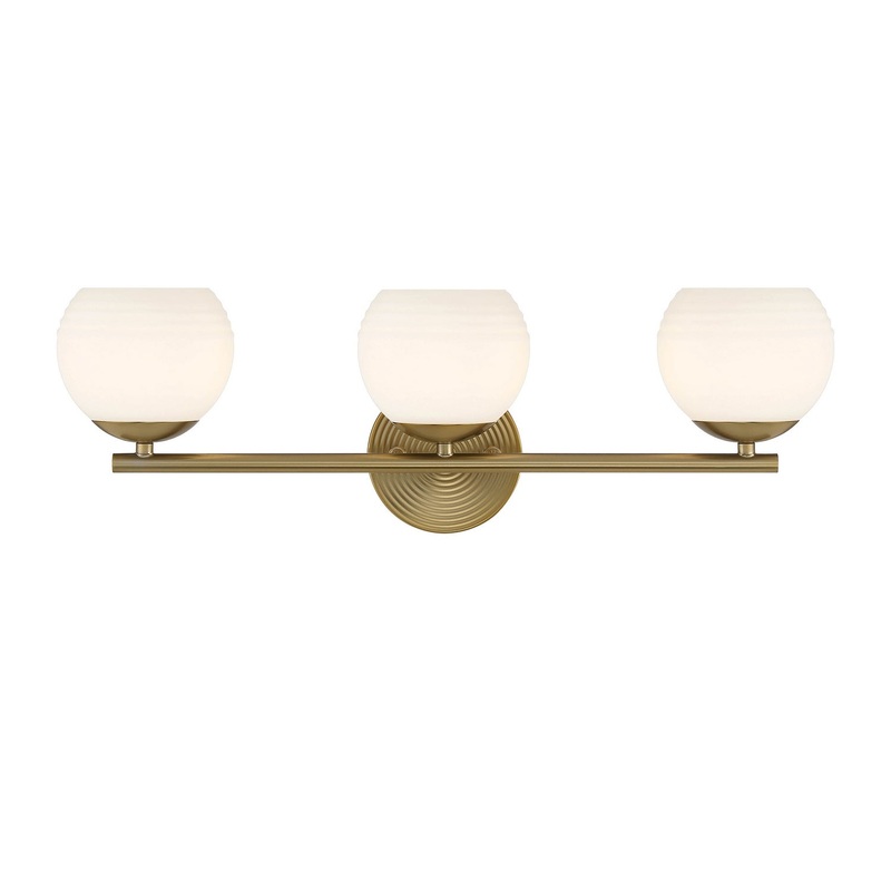 Moon Breeze Three Light Vanity in Brushed Gold