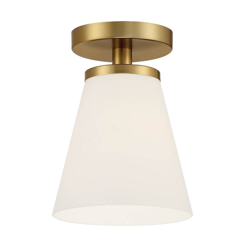 Palmyra One Light Semi Flush Mount in Brushed Gold