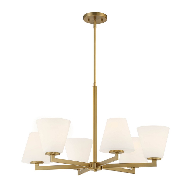Palmyra Six Light Chandelier in Brushed Gold