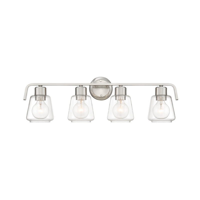 Riley Four Light Bath Bar in Satin Platinum