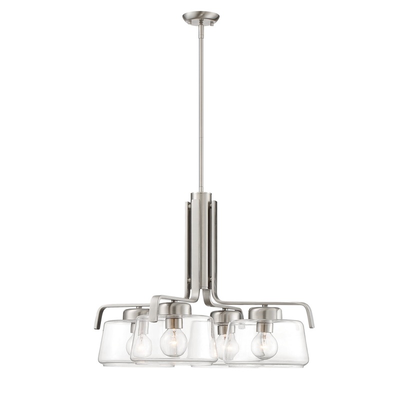 Riley Four Light Chandelier in Satin Platinum