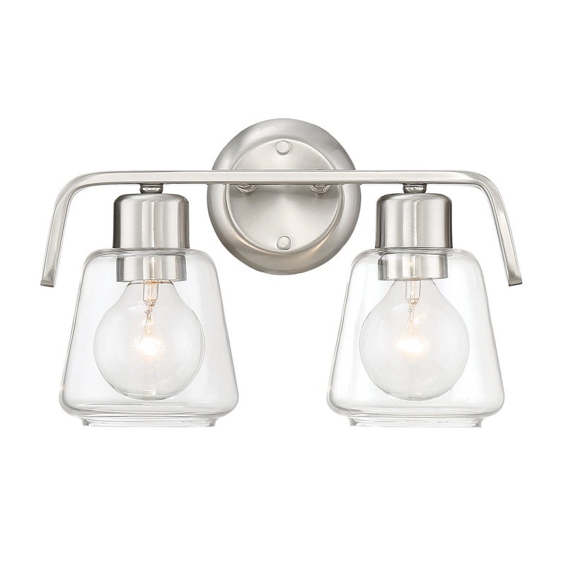 Riley Two Light Bath Bar in Satin Platinum