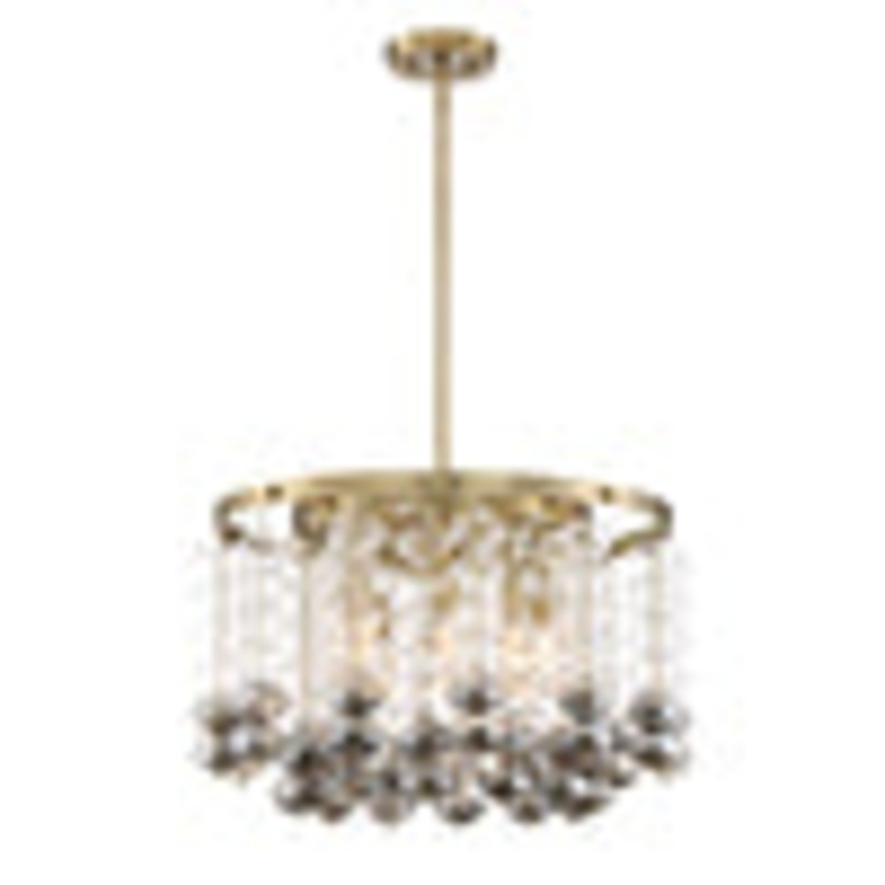 Villa Rose Eight Light Chandelier in Brushed Gold