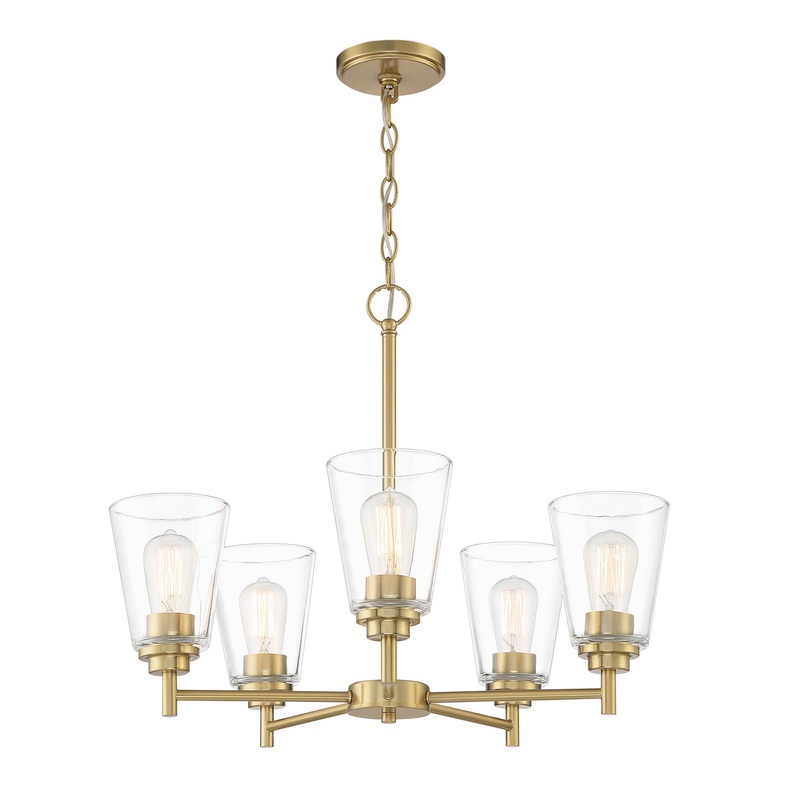 Westin Five Light Chandelier in Brushed Gold