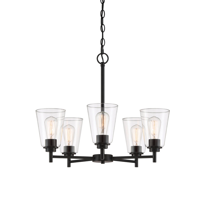 Westin Five Light Chandelier in Matte Black