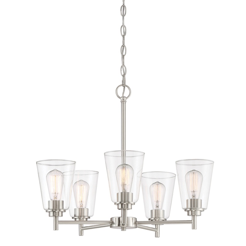Westin Five Light Chandelier in Satin Platinum
