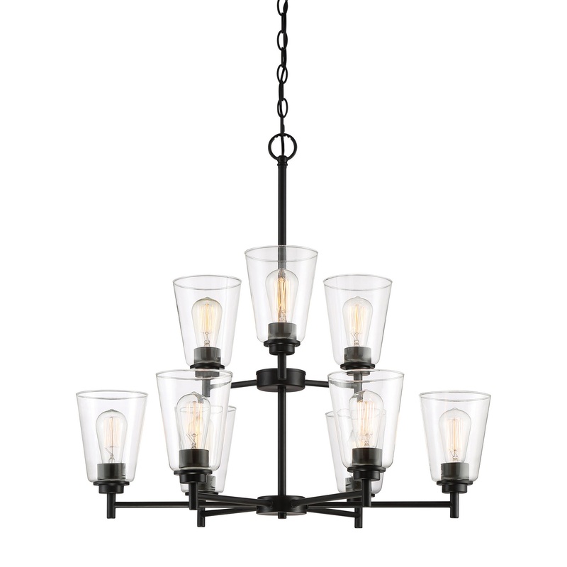 Westin Nine Light Chandelier in Matte Black