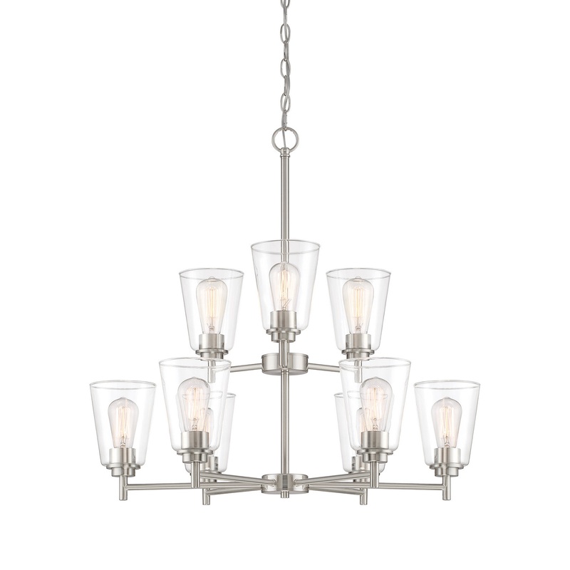 Westin Nine Light Chandelier in Satin Platinum
