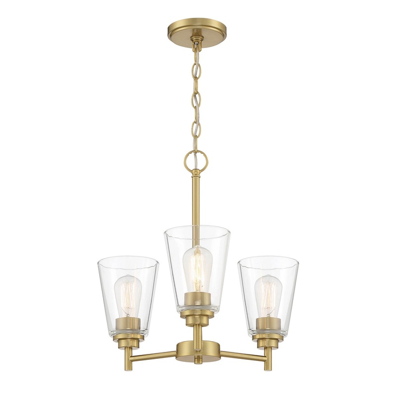 Westin Three Light Chandelier in Brushed Gold