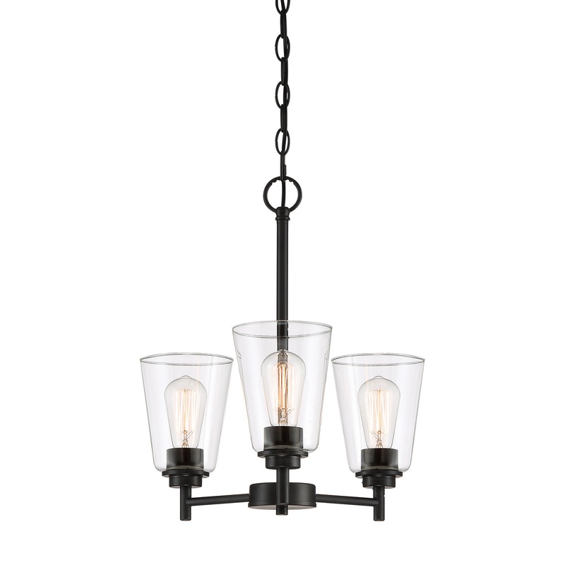 Westin Three Light Chandelier in Matte Black