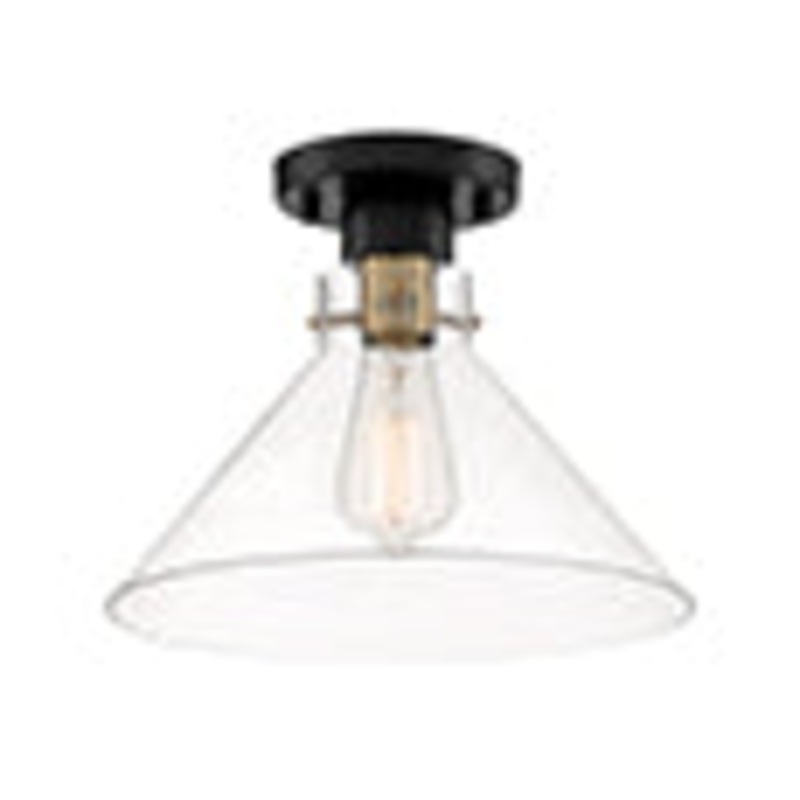 Willow Creek One Light Semi-Flushmount in Matte Black