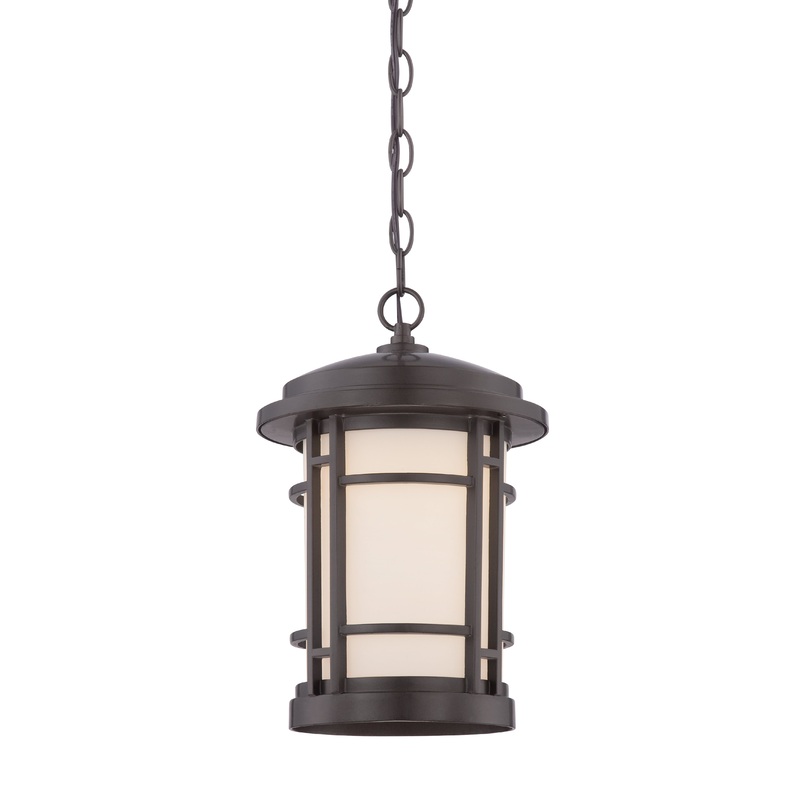 Barrister LED Hanging Lantern in Burnished Bronze