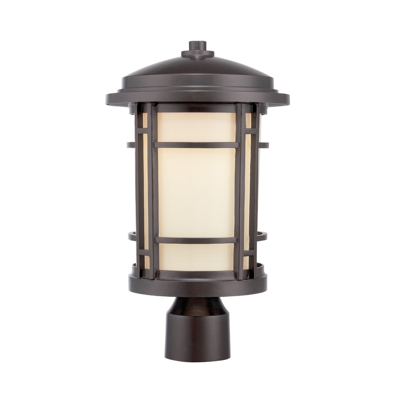 Barrister LED Post Lantern in Burnished Bronze