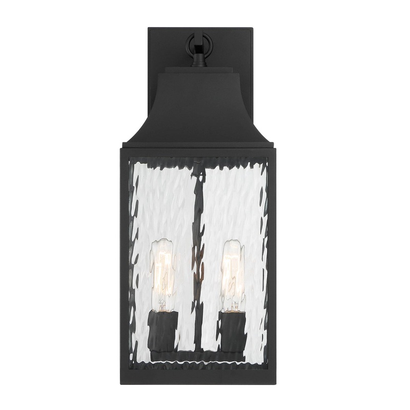 Blueberry Trail Two Light Wall Lantern in Black
