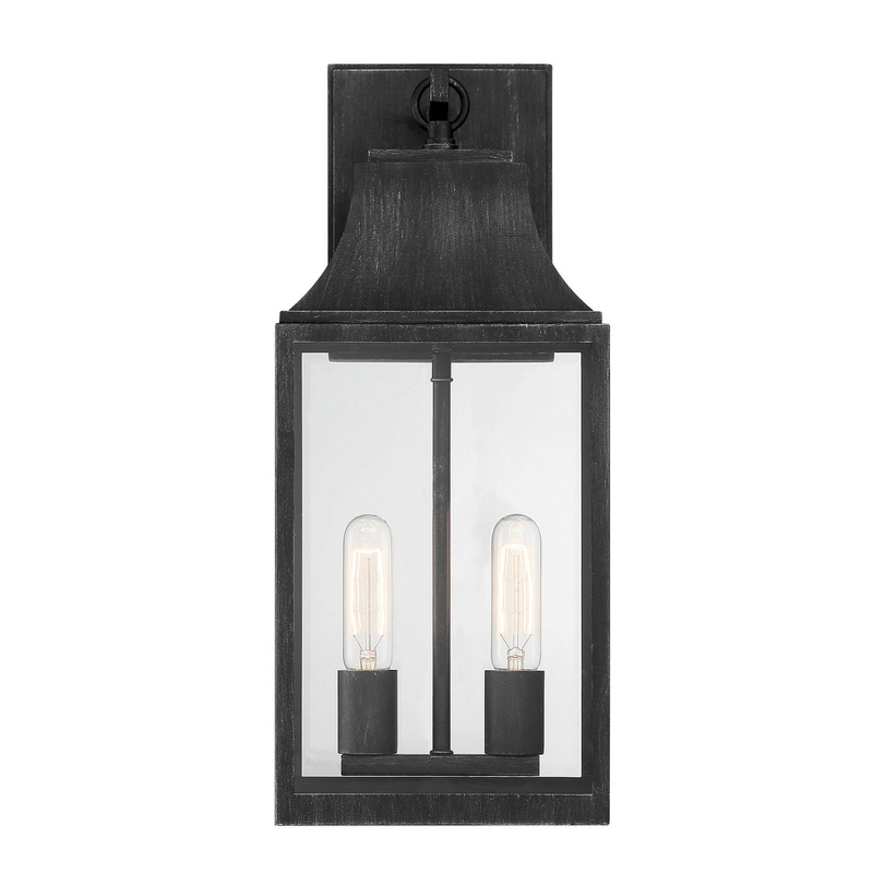 Blueberry Trail Two Light Wall Lantern in Weathered Pewter