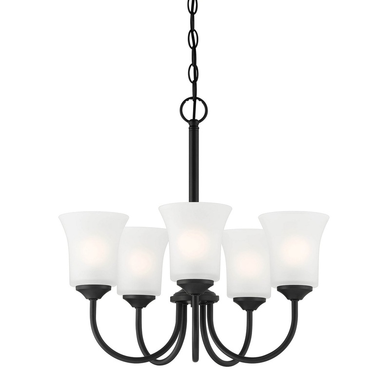 Bronson Five Light Chandelier in Matte Black