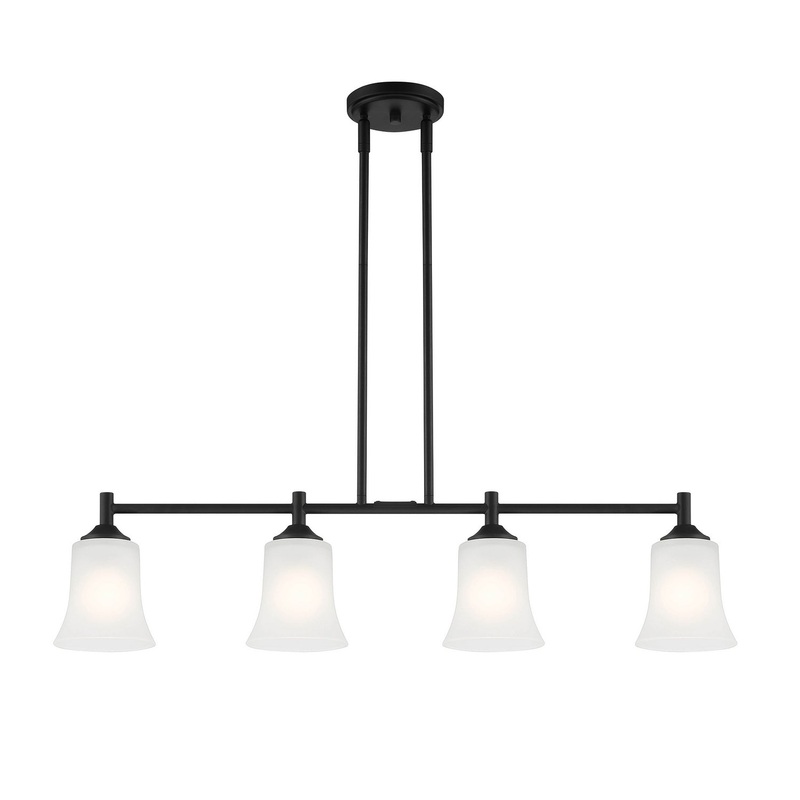 Bronson Four Light Island Pendant in Matte Black