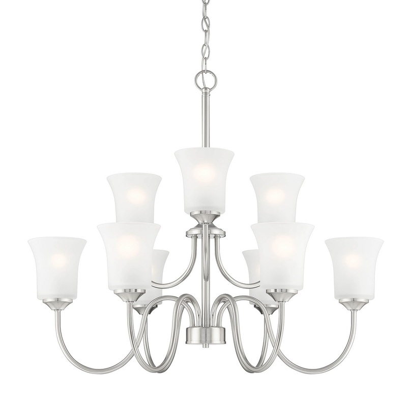 Bronson Nine Light Chandelier in Brushed Nickel