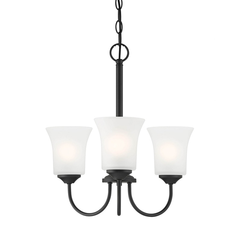 Bronson Three Light Chandelier in Matte Black