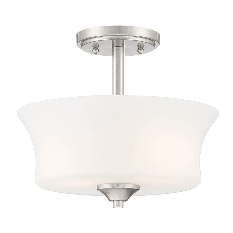 Bronson Two Light Semi-Flush Mount in Brushed Nickel