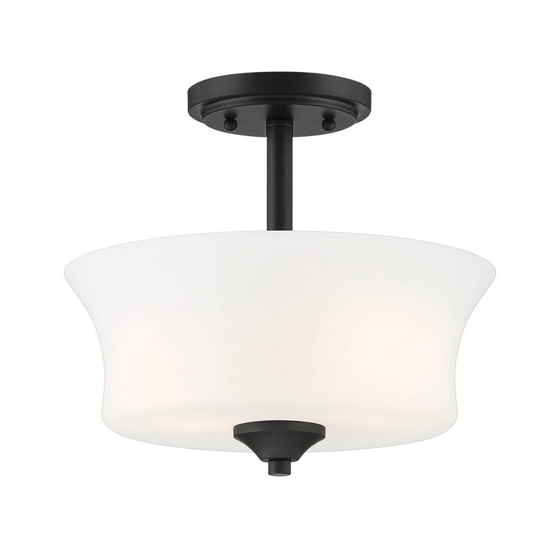 Bronson Two Light Semi-Flush Mount in Matte Black