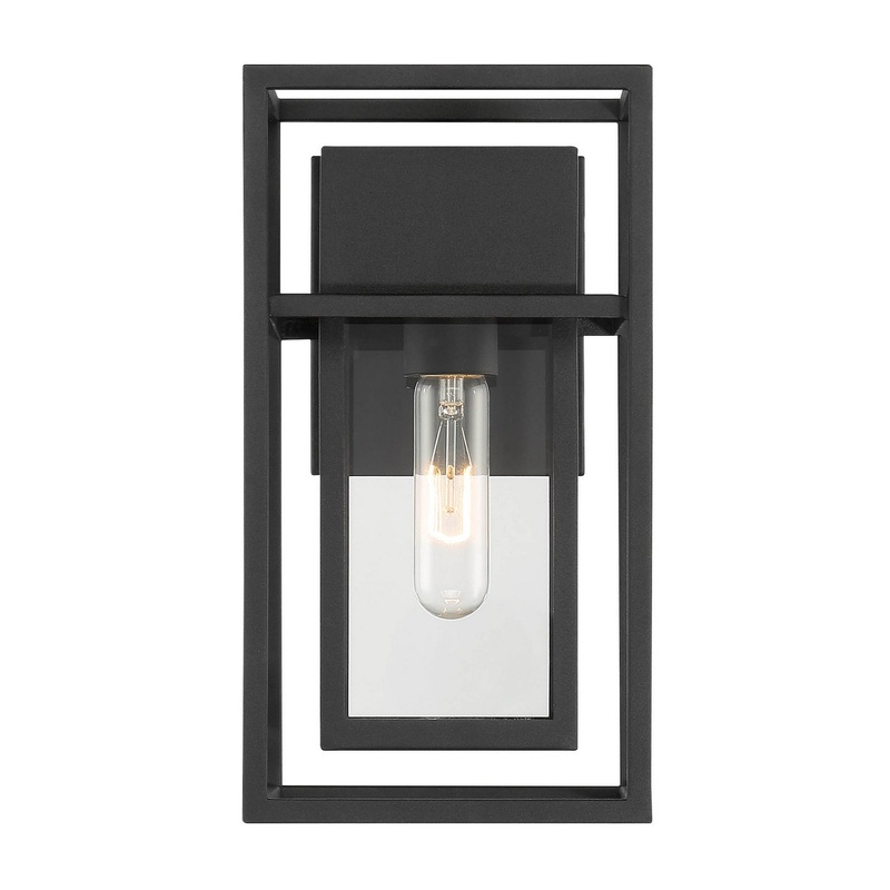 Burton One Light Wall Lantern in Black