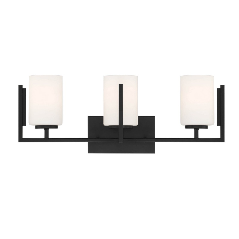 Cambria Three Light Vanity in Matte Black
